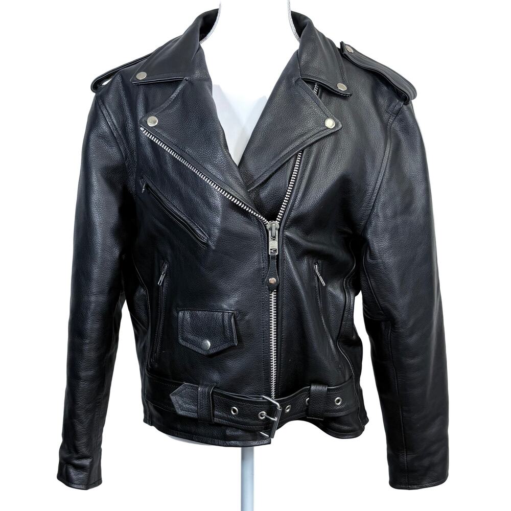 River Road women's biker style leather jacket, size medium